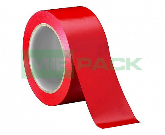 Упаковочный скотч лента 48 мм х 50 м, 43 мкм, красная - Вид 1